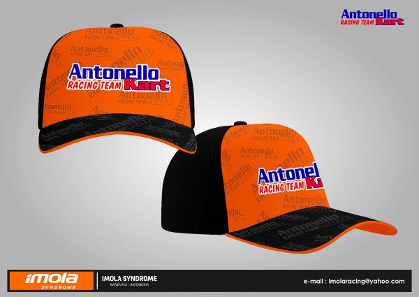 Antonello Kart Racing Team Cap - Orange Black Blue Red