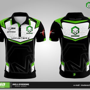 GMM Motorsport Polo Shirt - Black White Green