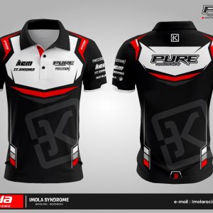 Pure Racing Kart Polo Shirt - Black White Red