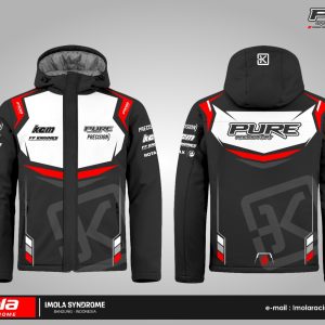Pure Racing Kart Winter Jacket - Black White Red
