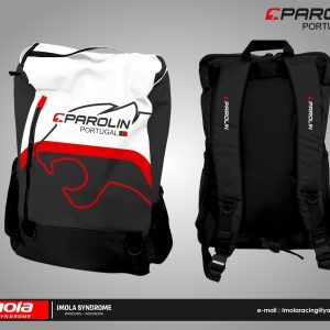 Parolin Portugal Bagpack - Black White Red Strip