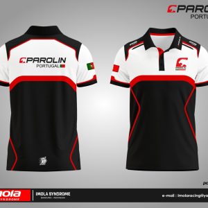 Parolin Portugal Polo Jersey - Black White Red Strip