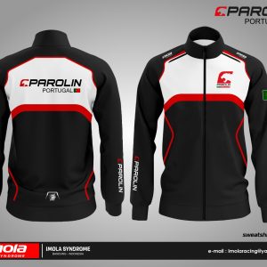 Parolin Portugal Sweatshirt Jacket - Black White Red Strip