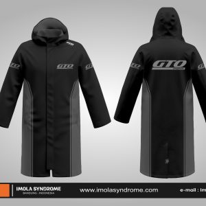 GTO Engines Long Raincoat - Black Grey
