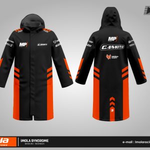 Gamoto Long Raincoat - Black Orange